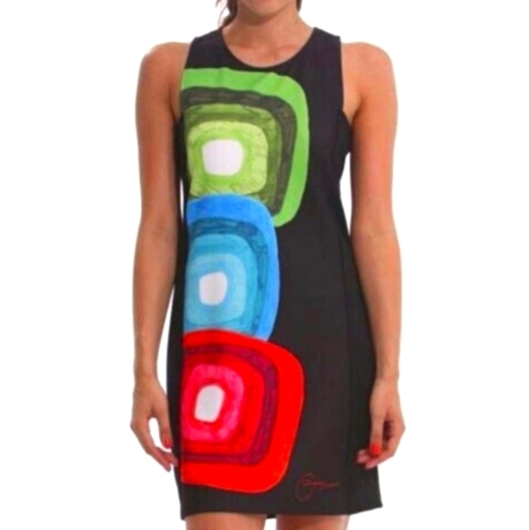 Desigual Dresses & Skirts - Desigual Black Geometric Print Dress S